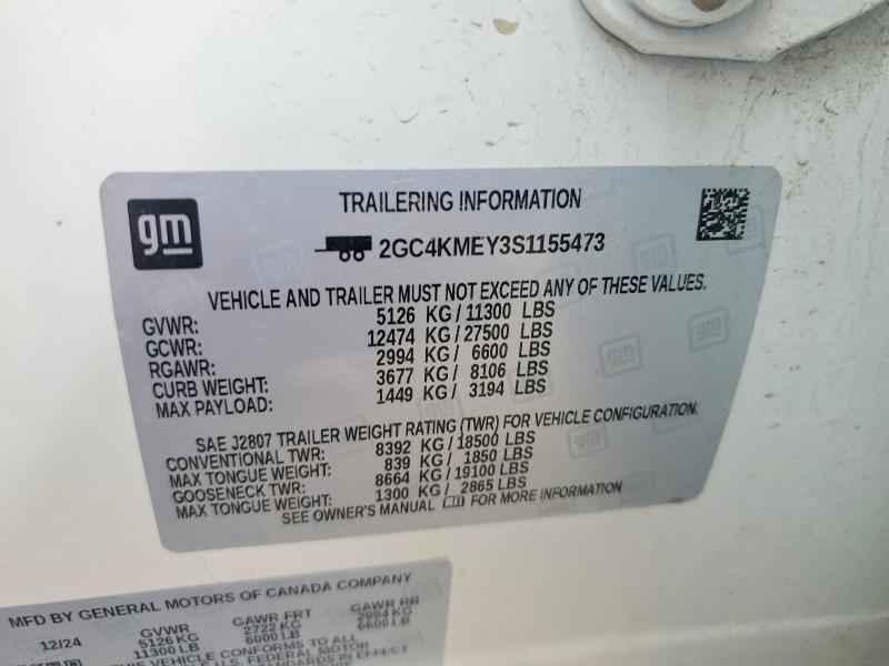 Продажа на аукционе авто 2025 Chevrolet Silverado, vin: 2GC4KMEY3S1155473, номер лота: 52836816