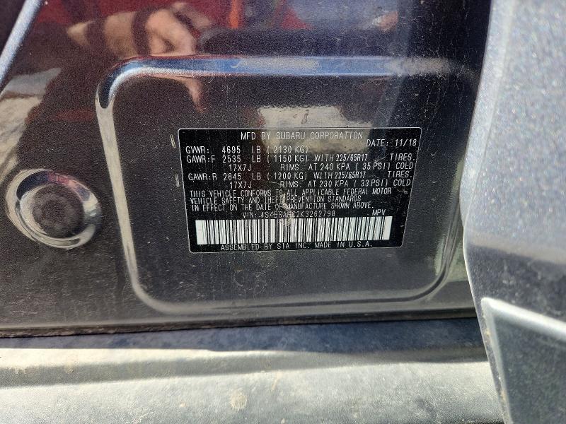 Продаж на аукціоні авто 2019 Subaru Outback, vin: 4S4BSAHC2K3262798, номер лоту: 53138016