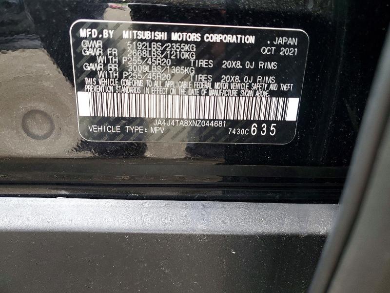 Продаж на аукціоні авто 2022 Mitsubishi Outlander, vin: JA4J4TA8XNZ044681, номер лоту: 53086626