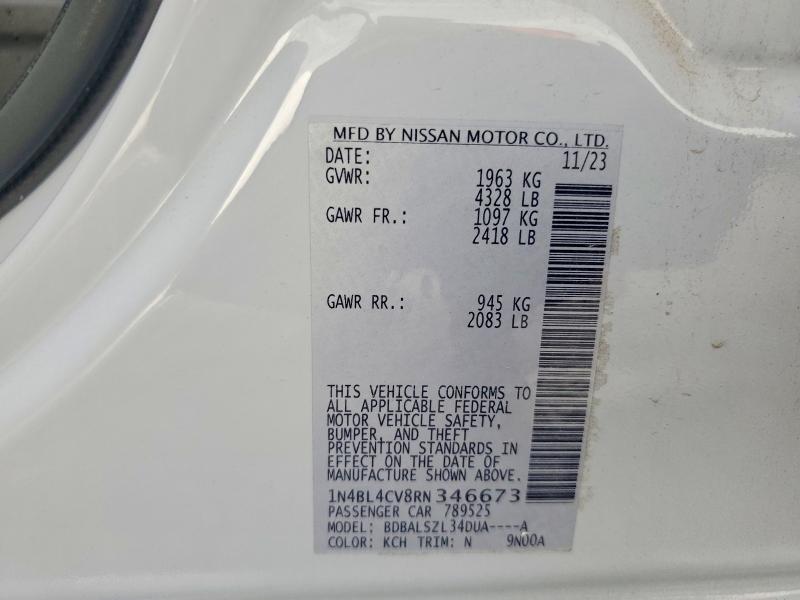 Продаж на аукціоні авто 2024 Nissan Altima, vin: 1N4BL4CV8RN346673, номер лоту: 55456946