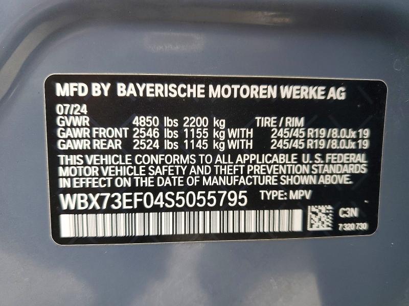Продажа на аукционе авто 2025 Bmw X1, vin: WBX73EF04S5055795, номер лота: 53051316