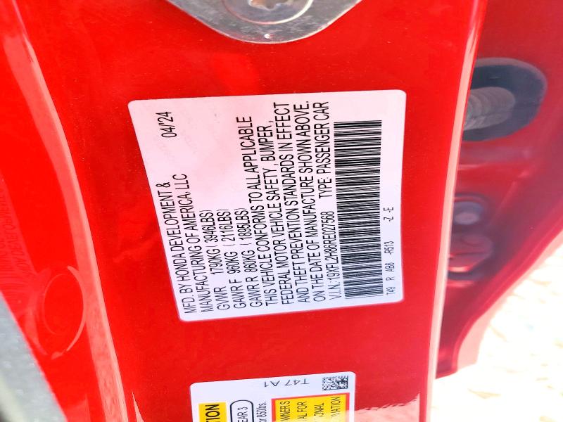 Продажа на аукционе авто 2024 Honda Civic, vin: 19XFL2H86RE027568, номер лота: 53704436