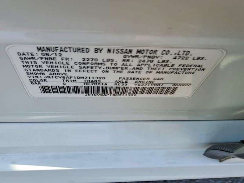 Aukcja sprzedaży 2013 Infiniti G37 Sedan, vin: JN1CV6AP1DM711320, numer aukcji: 54020706