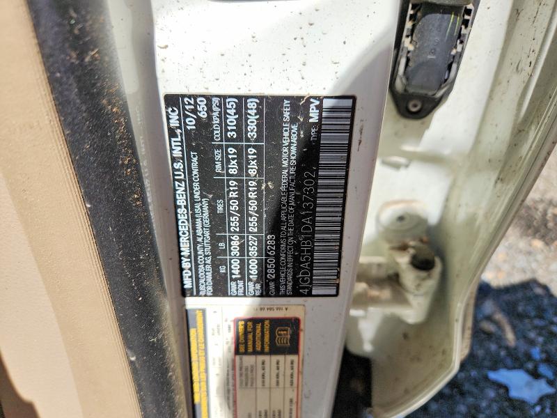 55108026 :رقم المزاد ، 4JGDA5HB1DA137302 vin ، 2013 Mercedes-benz Ml مزاد بيع