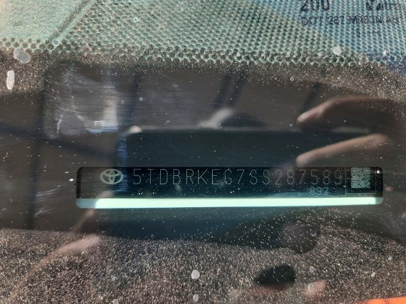 54428066 :رقم المزاد ، 5TDBRKEC7SS287589 vin ، 2025 Toyota Sienna مزاد بيع
