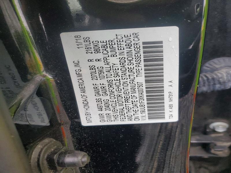 2019 Acura Tlx მანქანა იყიდება აუქციონზე, vin: 19UUB1F3XKA007507, აუქციონის ნომერი: 52318966