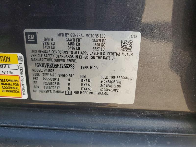 Продажа на аукционе авто 2015 Gmc Acadia, vin: 1GKKVRKD5FJ266328, номер лота: 53615846