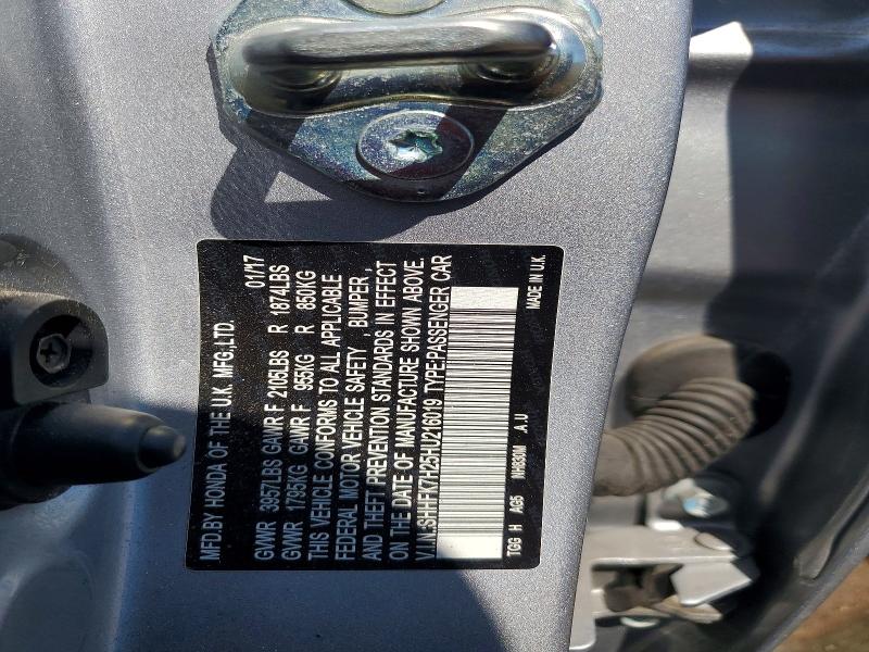 Продаж на аукціоні авто 2017 Honda Civic, vin: SHHFK7H25HU216019, номер лоту: 52877976