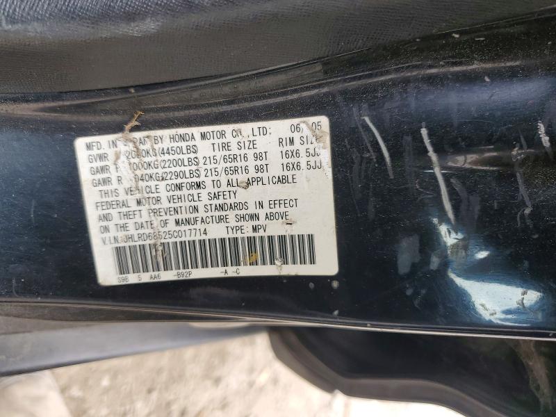 Продаж на аукціоні авто 2005 Honda Cr-v, vin: JHLRD68525C017714, номер лоту: 55008966