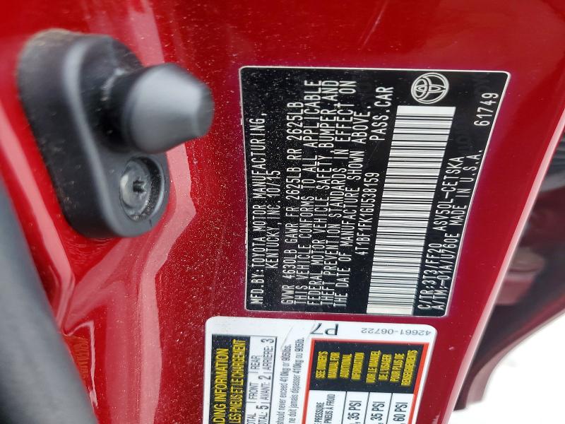 Продаж на аукціоні авто 2016 Toyota Camry, vin: 4T1BF1FK1GU538159, номер лоту: 51635906