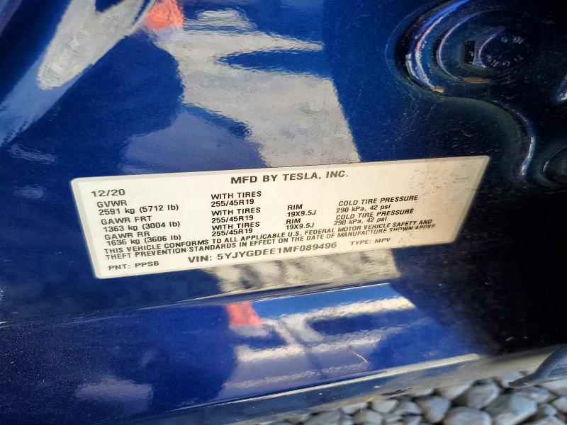 Aukcja sprzedaży 2021 Tesla Model Y, vin: 5YJYGDEE1MF089496, numer aukcji: 53643846