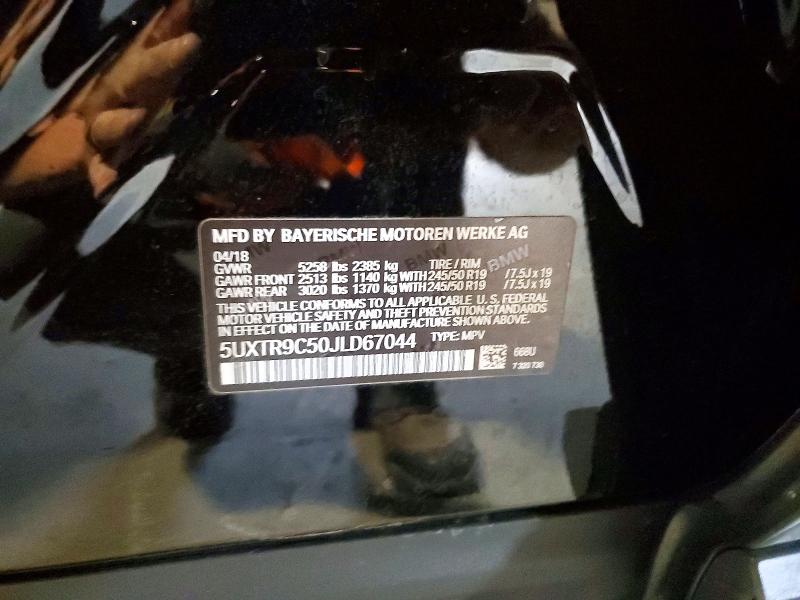 55274306 :رقم المزاد ، 5UXTR9C50JLD67044 vin ، 2018 Bmw X3 مزاد بيع
