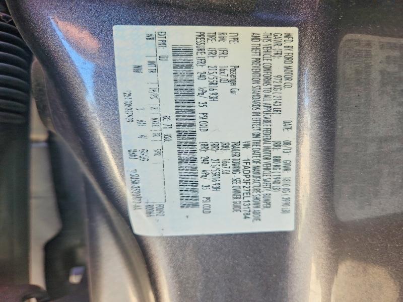 2014 Ford Focus მანქანა იყიდება აუქციონზე, vin: 1FADP3F27EL131784, აუქციონის ნომერი: 53350726