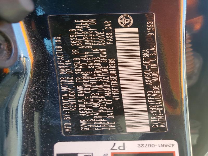 54232896 :رقم المزاد ، 4T1BF1FK5EU848389 vin ، 2014 Toyota Camry مزاد بيع