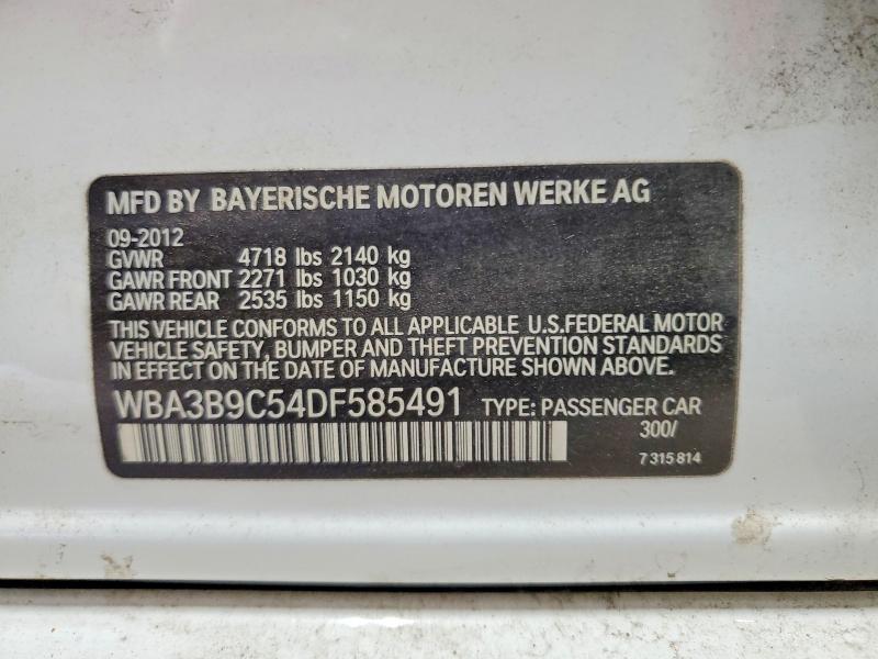 51918246 :رقم المزاد ، WBA3B9C54DF585491 vin ، 2013 Bmw 335xi مزاد بيع
