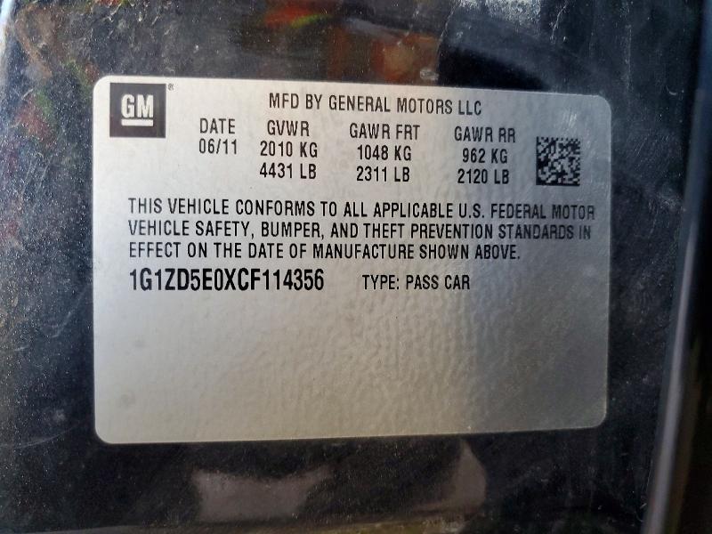 Продажа на аукционе авто 2012 Chev Malibu, vin: 1G1ZD5E0XCF114356, номер лота: 53639936