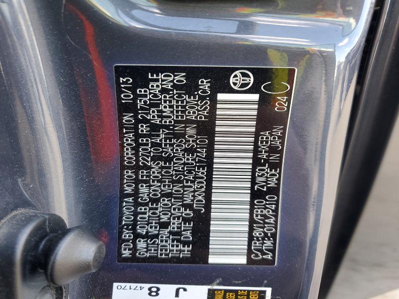 51839856 :رقم المزاد ، JTDKN3DU6E1744101 vin ، 2014 Toyota Prius مزاد بيع