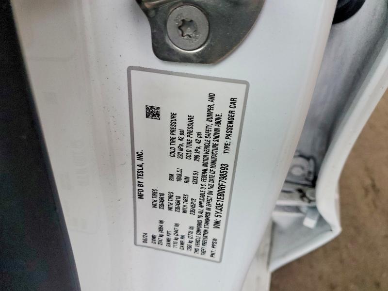 Продаж на аукціоні авто 2024 Tesla Model 3, vin: 5YJ3E1EB0RF798593, номер лоту: 52545026