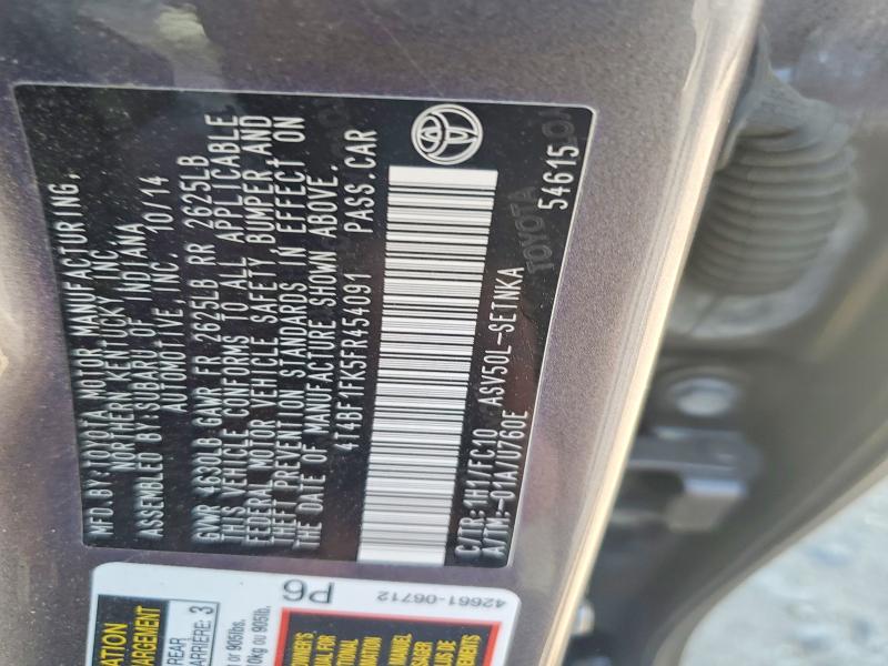 Aukcja sprzedaży 2015 Toyota Camry, vin: 4T4BF1FK5FR454091, numer aukcji: 52306556