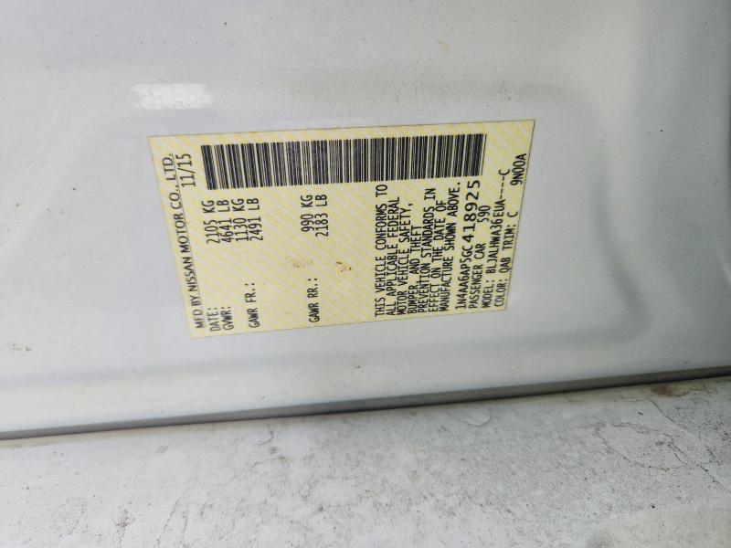 Продаж на аукціоні авто 2016 Nissan Maxima, vin: 1N4AA6AP5GC418925, номер лоту: 55025576