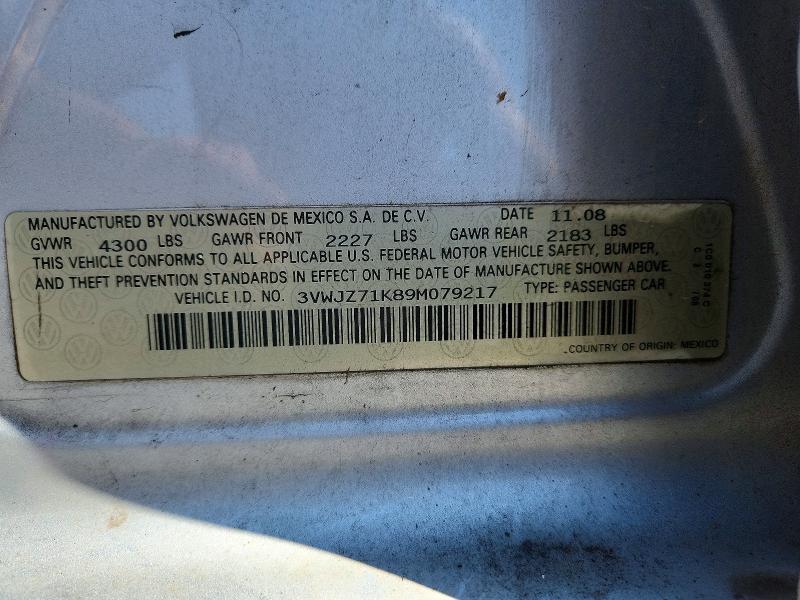 Aukcja sprzedaży 2009 Volkswagen Jetta, vin: 3VWJZ71K89M079217, numer aukcji: 54627576
