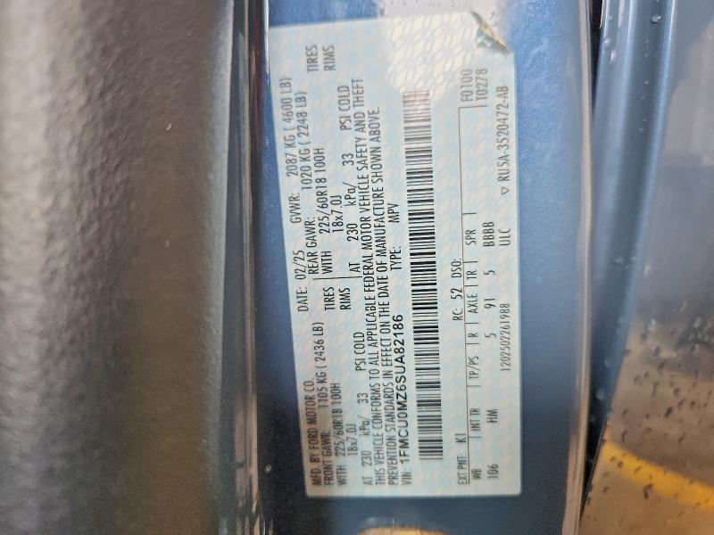 Aukcja sprzedaży 2025 Ford Escape, vin: 1FMCU0MZ6SUA82186, numer aukcji: 55066686