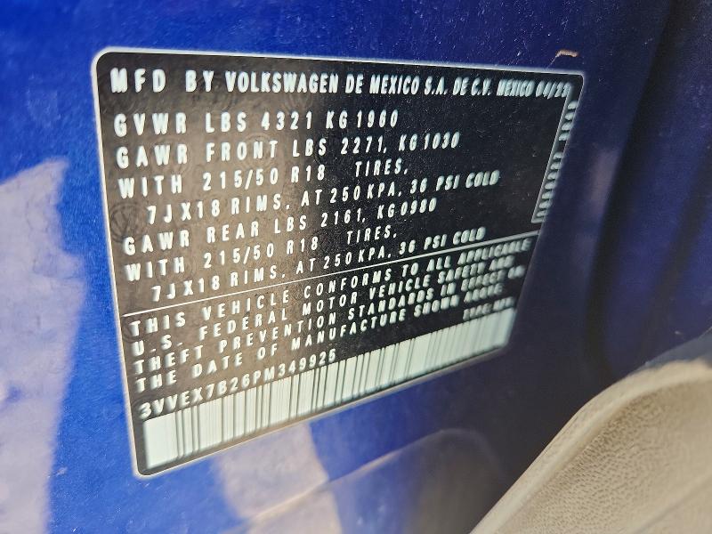 Продаж на аукціоні авто 2023 Volkswagen Taos, vin: 3VVEX7B26PM349925, номер лоту: 54426056