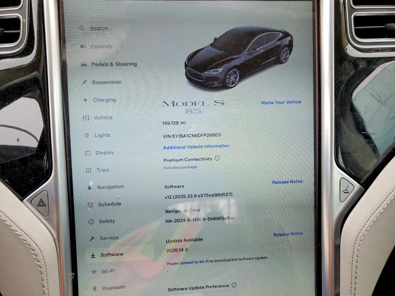 2013 Tesla Model S მანქანა იყიდება აუქციონზე, vin: 5YJSA1CN6DFP26603, აუქციონის ნომერი: 53471556