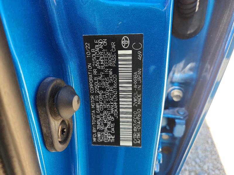 52683106 :رقم المزاد ، JTDKAMFU7N3186620 vin ، 2022 Toyota Prius مزاد بيع