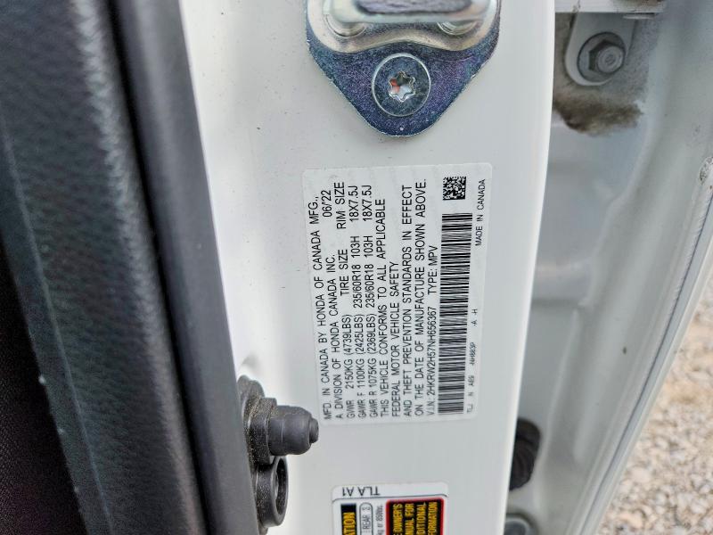 53792416 :رقم المزاد ، 2HKRW2H57NH656367 vin ، 2022 Honda Cr-v مزاد بيع