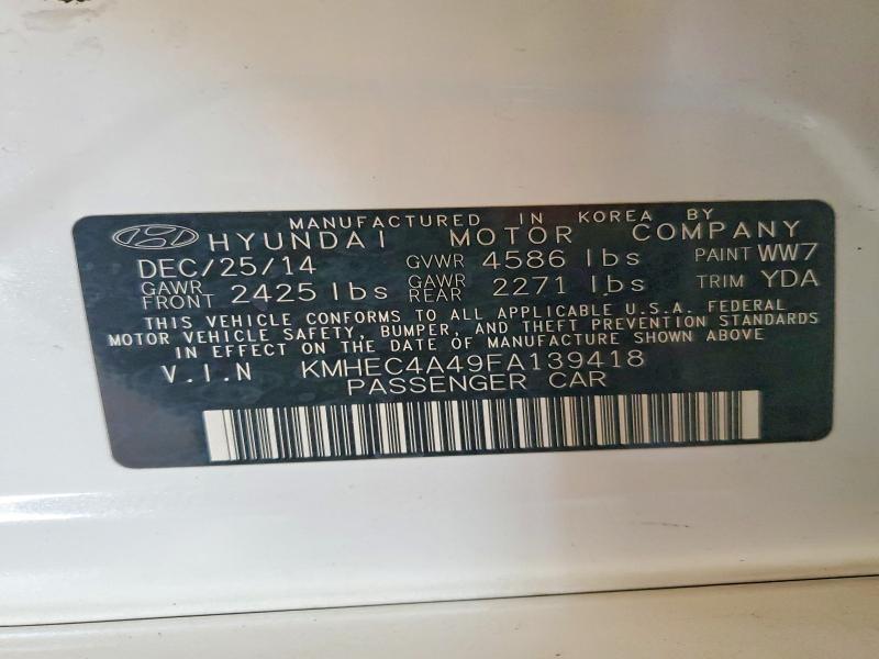 Aukcja sprzedaży 2015 Hyundai Sonata Hybrid, vin: KMHEC4A49FA139418, numer aukcji: 54107206