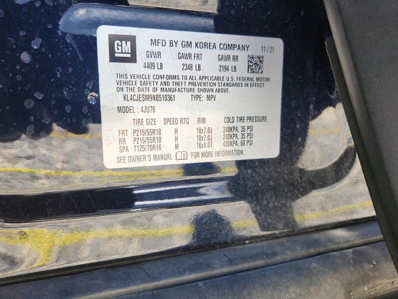 Aukcja sprzedaży 2022 Buick Encore, vin: KL4CJESM9NB510361, numer aukcji: 52488056