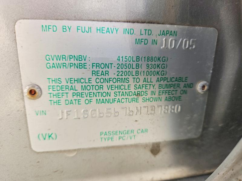 Aukcja sprzedaży 2006 Subaru Forester, vin: JF1SG65676H737880, numer aukcji: 52970736