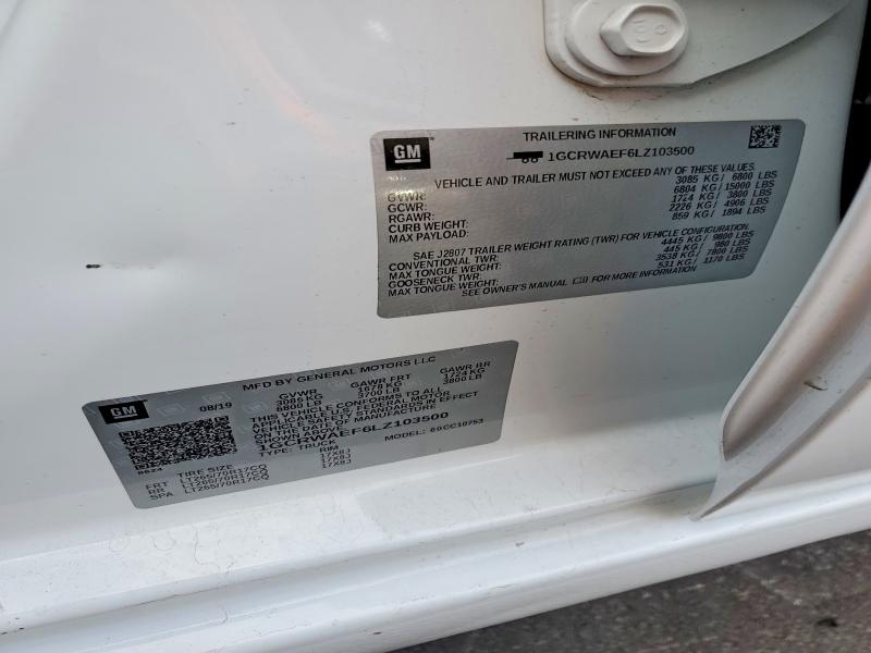 Продажа на аукционе авто 2020 Chevrolet Silverado, vin: 1GCRWAEF6LZ103500, номер лота: 54955336