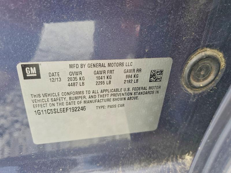 54627916 :رقم المزاد ، 1G11C5SL6EF192246 vin ، 2014 Chevrolet Malibu مزاد بيع