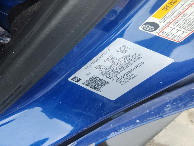 Aukcja sprzedaży 2022 Chevrolet Camaro, vin: 1G1FF1R78N0126170, numer aukcji: 52834926