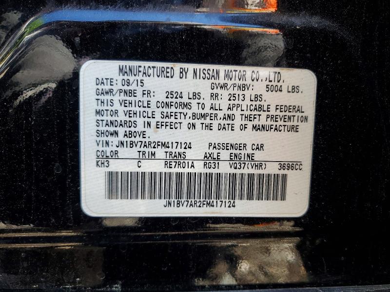 Aukcja sprzedaży 2015 Infiniti Q50, vin: JN1BV7AR2FM417124, numer aukcji: 53001746
