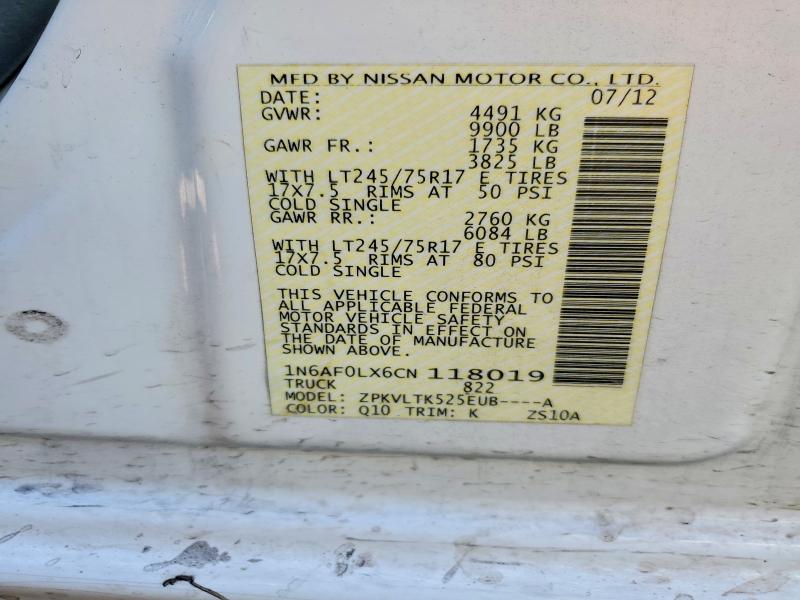 Продажа на аукционе авто 2012 Nissan Nv, vin: 1N6AF0LX6CN118019, номер лота: 51900346