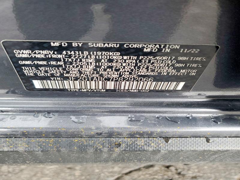 2023 Subaru Crosstrek მანქანა იყიდება აუქციონზე, vin: JF2GTABC7P8292066, აუქციონის ნომერი: 54499076