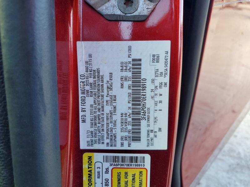 Продажа на аукционе авто 2014 Ford Fusion, vin: 3FA6P0H70ER198910, номер лота: 52723076