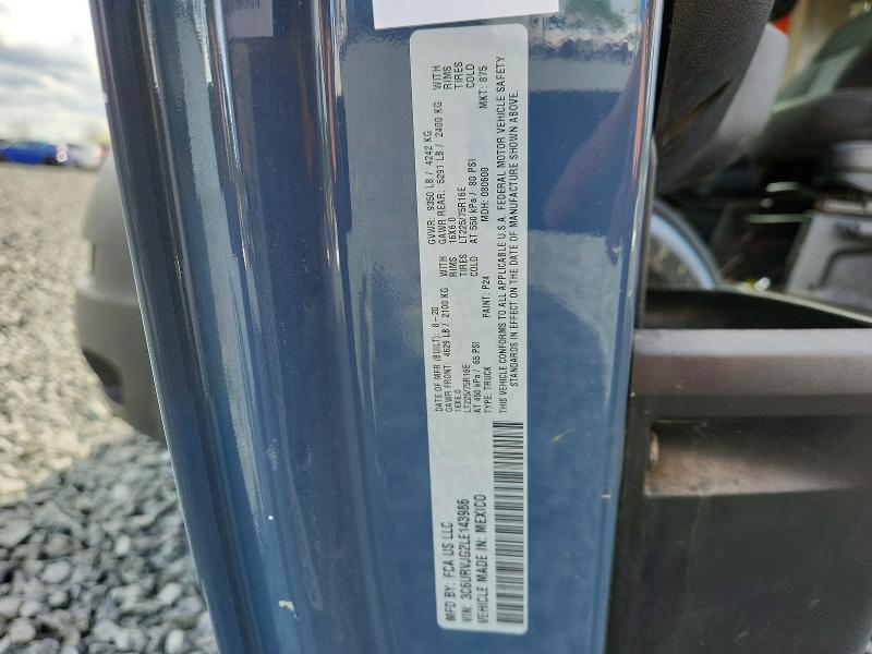 57086796 :رقم المزاد ، 3C6URVJG2LE143986 vin ، 2020 Ram Promaster 3500 مزاد بيع