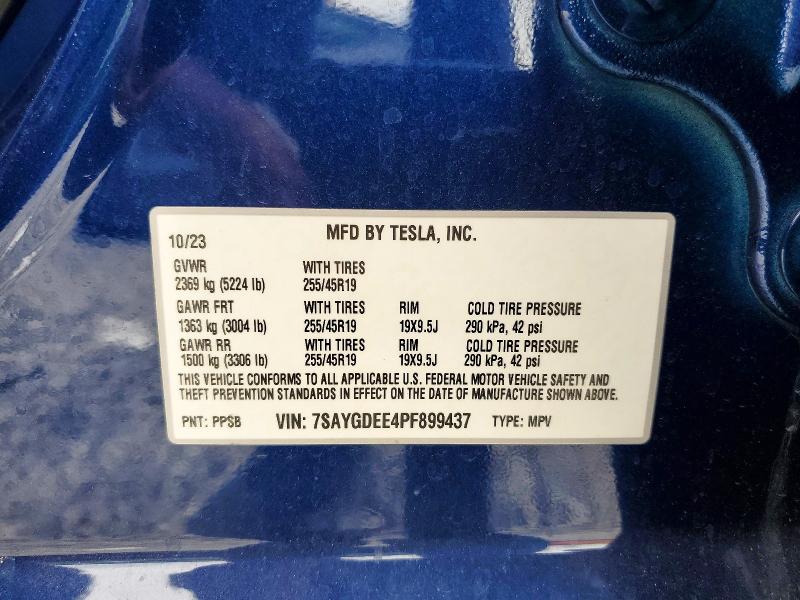 Продаж на аукціоні авто 2023 Tesla Model Y, vin: 7SAYGDEE4PF899437, номер лоту: 51628966