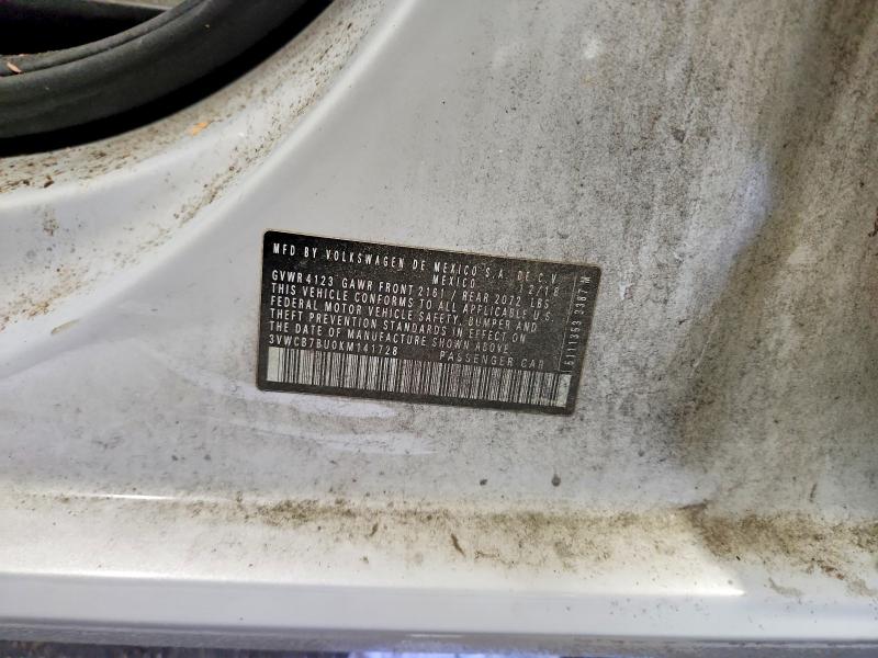 52691156 :رقم المزاد ، 3VWCB7BU0KM141728 vin ، 2019 Volkswagen Jetta مزاد بيع