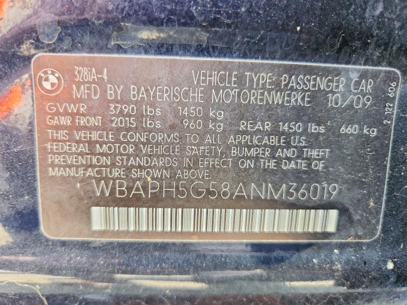 Продажа на аукционе авто 2010 Bmw 328, vin: WBAPH5G58ANM36019, номер лота: 53658716