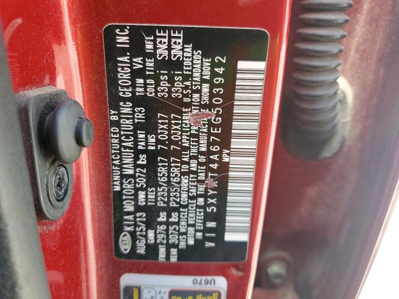 Aukcja sprzedaży 2014 Kia Sorento, vin: 5XYKT4A67EG503942, numer aukcji: 54014876