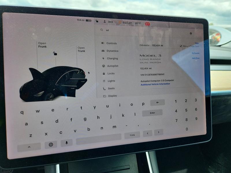 Aukcja sprzedaży 2019 Tesla Model 3, vin: 5YJ3E1EB8KF199141, numer aukcji: 52508286