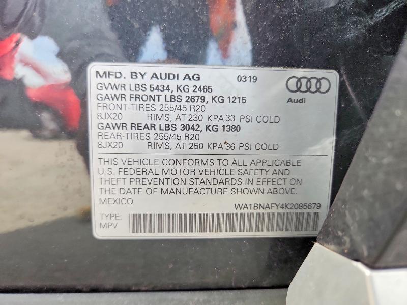 Продаж на аукціоні авто 2019 Audi Q5, vin: WA1BNAFY4K2085679, номер лоту: 54705826