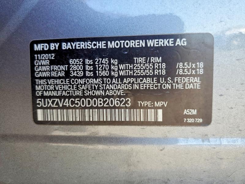 Продаж на аукціоні авто 2013 Bmw X5, vin: 5UXZV4C50D0B20623, номер лоту: 53913896