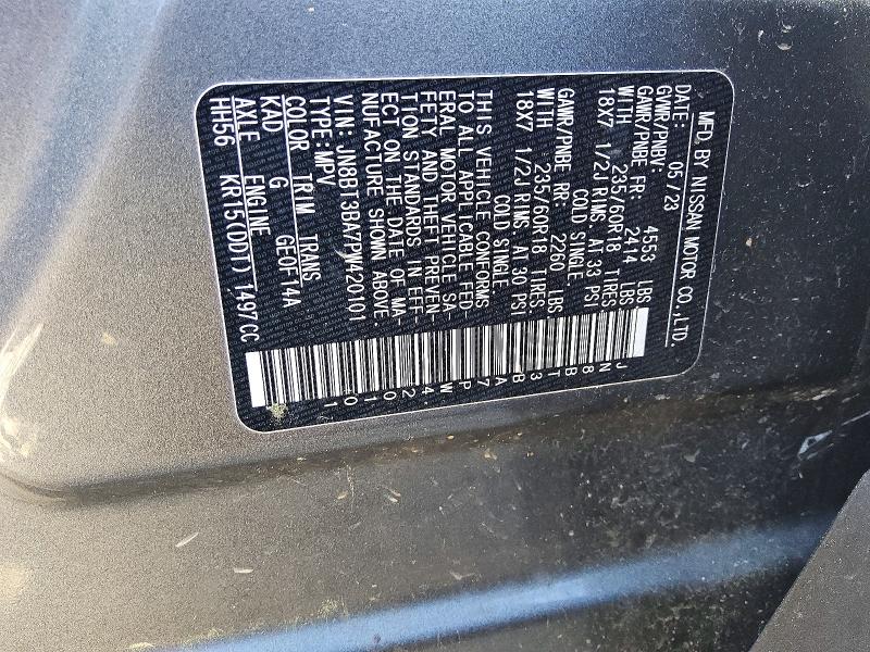 Aukcja sprzedaży 2023 Nissan Rogue, vin: JN8BT3BA7PW420101, numer aukcji: 53283726
