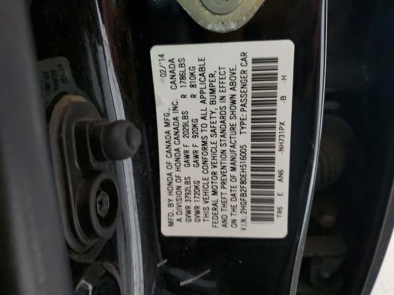 Aukcja sprzedaży 2014 Honda Civic, vin: 2HGFB2F80EH516005, numer aukcji: 54327706